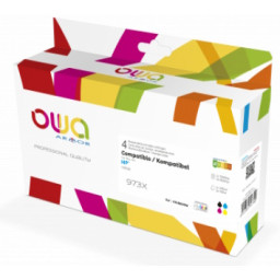 Ct. reman. OWA: HP 973X negro + 3-colores pack 4 (comp.L0S07AE/F6T81AE/F6T82AE/F6T83AE)