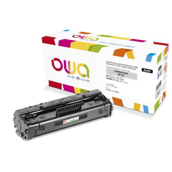 Toner reman OWA: HP Lj 1100 3200 CANON LBP800 1120 2.500p. Std C4092A / 92A