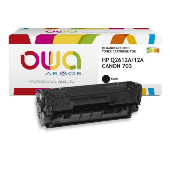 Toner reman OWA: HP Lj 1012 1022 M1005 3015 2.000p. Std Q2612A / 12A