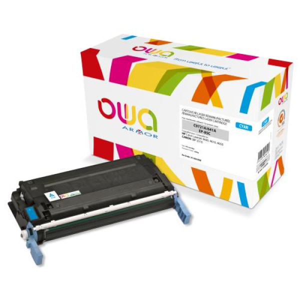 Toner reman OWA: HP Color Lj 4600 4610 4650 8.000p. Std C9721A / 641A cyan