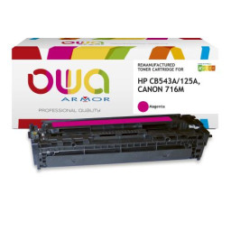Toner reman OWA: HP Color Lj CP1210 1215 1510 1.400p. Std CB543A / 125A magenta