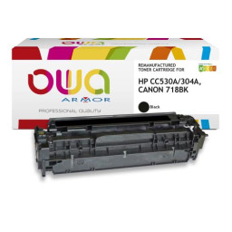 Toner reman OWA: HP Color Lj CP2025 CM2320 CM2720 3.500p. Std CC530A / 304A negro