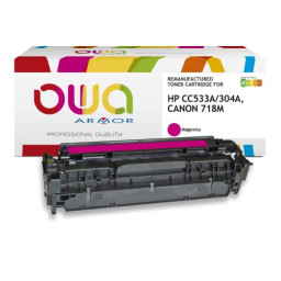 Toner reman OWA: HP Color Lj CP2020 CM2320 CM2720 2.800p. Std CC533A / 304A magenta