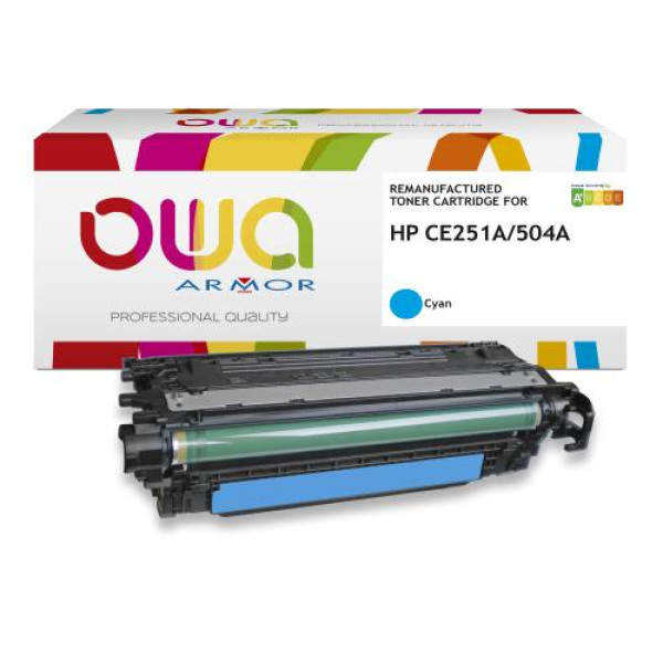 Toner reman OWA: HP Color Lj CP3525 CANON LBP7750 7.000p. Std CE251A / 504A cyan