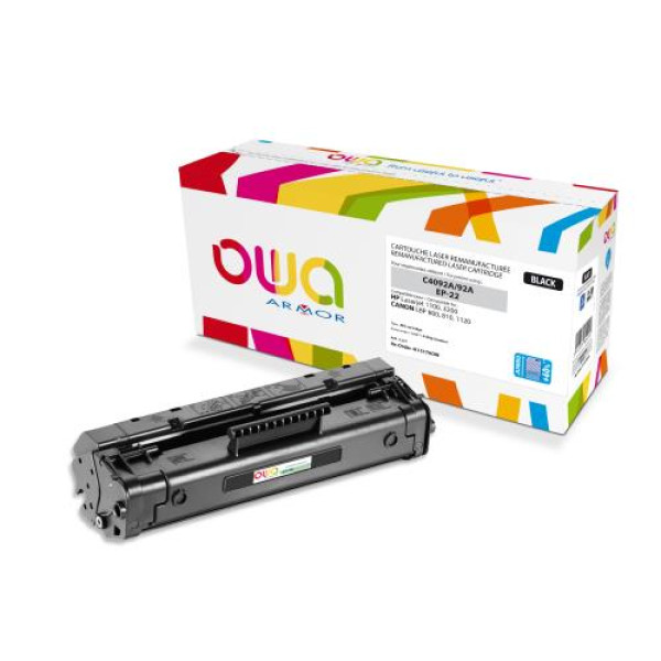 Toner reman OWA: HP Lj 1100 3200 CANON LBP800 1120 4.100p. Jumbo C4092A / 92A / EP-22 (+capacidad)