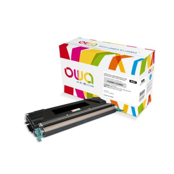 Toner reman OWA: LEXMARK C520 C522 C524 C530 C532 8.000p. HC C5240KH negro