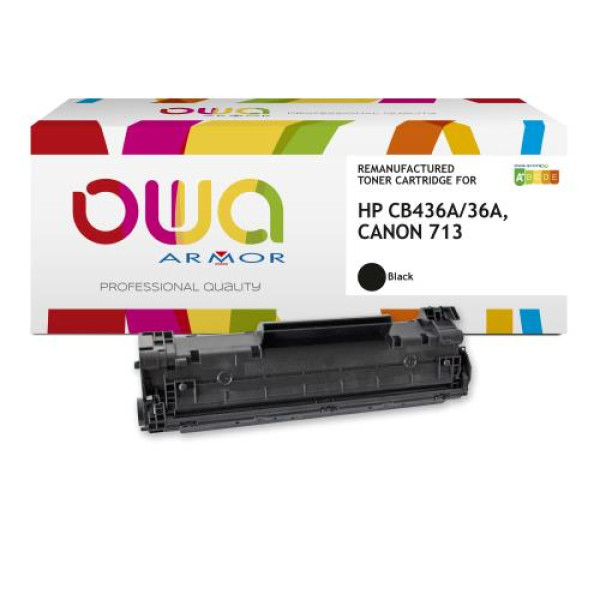 Toner reman OWA: HP Lj P1505 M1120 1522 2.550p. Jumbo CB436A / 36A / EP-713 (+capacidad)