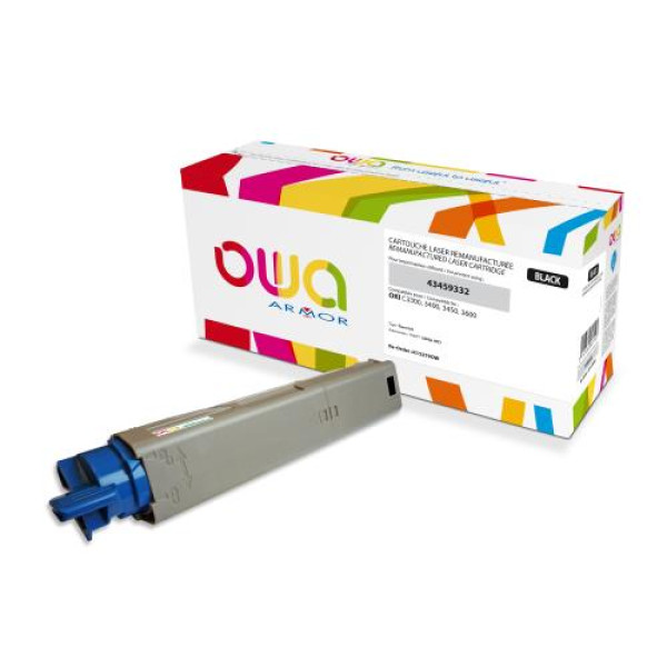 Toner reman OWA: OKI C3300 C3400 C3450 C3600 2.500p. HC 43459332 negro