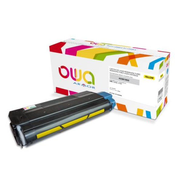 Toner reman OWA: OKI C5600 C5700 2.000p. Std 43381905 amarillo