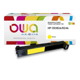 Toner reman OWA: HP Color Lj CP6015 CM6030 CM6040 21.000p. Std CB382A / 824A amarillo