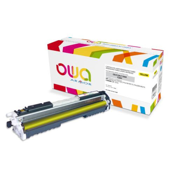 Toner reman OWA: HP Lj Pro CP1025 Pro M175 M200 1.000p. Std CE312A / 126A