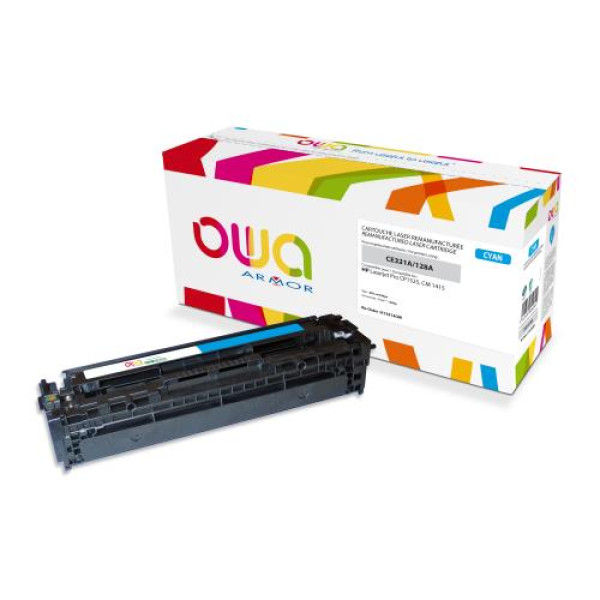 Toner reman OWA: HP Lj Pro CP1525 1.300p. Std CE321A / 128A cyan