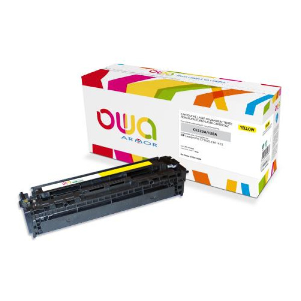 Toner reman OWA: HP Lj Pro CP1525 1.300p. Std CE322A / 128A amarillo