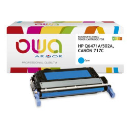 Toner reman OWA: HP Color Lj 3600 CP3505 MF8450 8.000p. Jumbo Q6471A / 502A / EP-717 cyan (+capaci