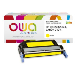 Toner reman OWA: HP Color Lj 3600 CP3505 MF8450 8.000p. Jumbo Q6472A / 502A / EP-717 amarillo (+ca