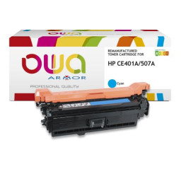 Toner reman OWA: HP Color Lj Ent 500 M551 M575 6.000p. Std CE401A / 507A cyan
