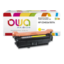 Toner reman OWA: HP Color Lj Ent 500 M551 M575 6.000p. Std CE402A / 507A amarillo