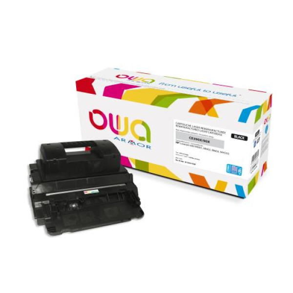 Toner reman OWA: HP Lj Ent M602 M603 M4555 32.000p. Jumbo CE390X / 90X (+capacidad)