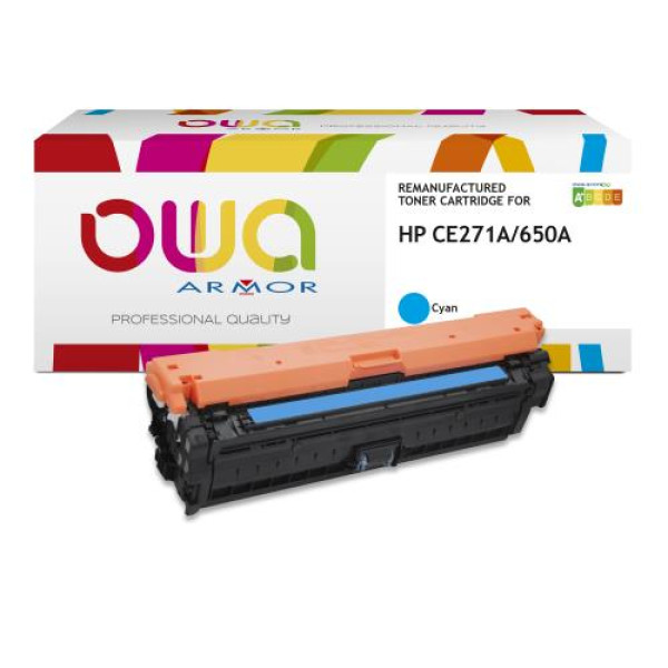 Toner reman OWA: HP Color Lj Ent CP5520 5525 15.000p. Std CE271A / 650A cyan