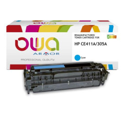 Toner reman OWA: HP Color Lj Pro M351 M375 M451 2.600p. Std CE411A / 305A cyan
