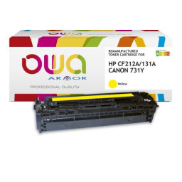 Toner reman OWA: HP Color Lj Pro M251 M276 1.800p. Std CF212A / 131A amarillo