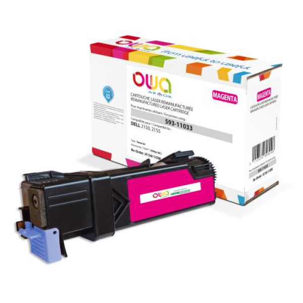 Toner reman OWA: DELL 2150 2155 2.500p. HC 593-11033 / 2YC3M magenta