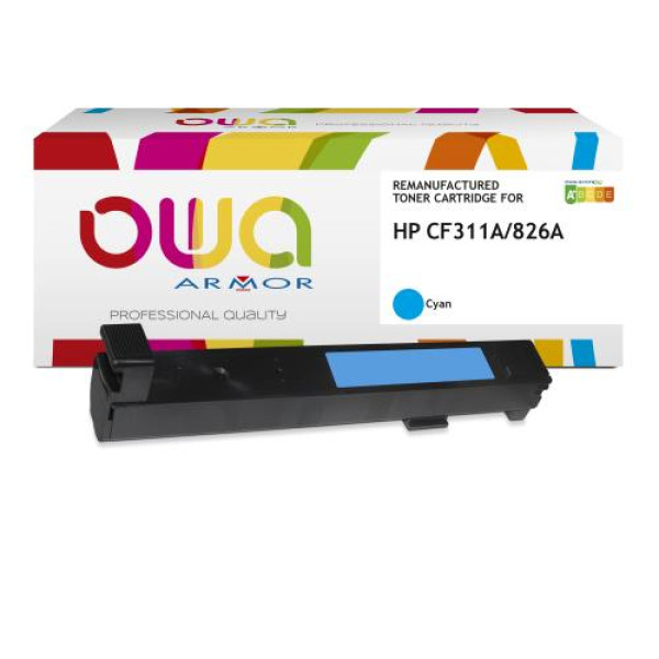 Toner reman OWA: HP Color Lj Ent M855 31.500p. Std CF311A / 826A cyan