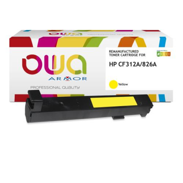 Toner reman OWA: HP Color Lj Ent M855 31.500p. Std CF312A / 826A amarillo