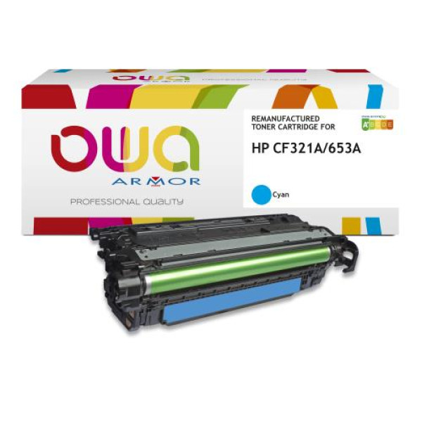 Toner reman OWA: HP Color Lj Ent M680 16.500p. Std CF321A / 653A cyan