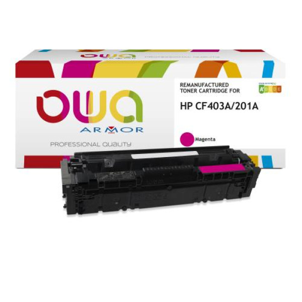 Toner reman OWA: HP Color Lj Pro M252 M274 M277 1.400p. Std CF403A / 201A magenta