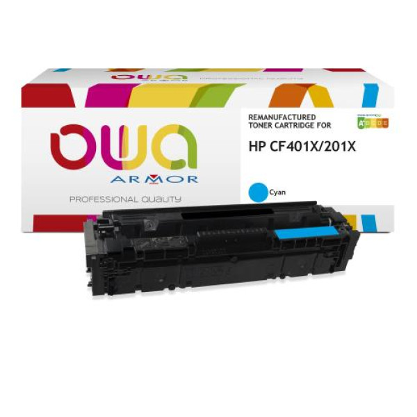 Toner reman OWA: HP Color Lj Pro M252 M274 M277 2.300p. HC CF401X / 201X cyan