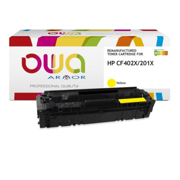 Toner reman OWA: HP Color Lj Pro M252 M274 M277 2.300p. HC CF402X / 201X amarillo