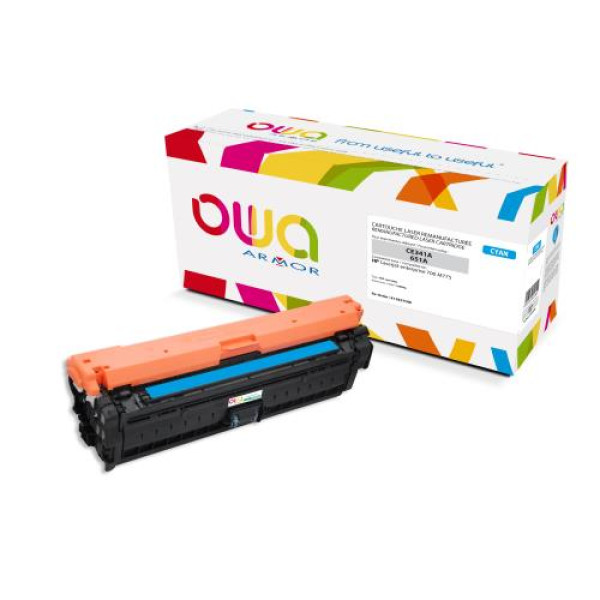 Toner reman OWA: HP Lj Ent 700 M775 16.000p. Std CE341A / 651A cyan