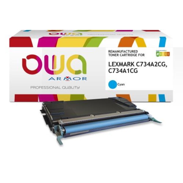 Toner reman OWA: LEXMARK C734 736 X734 736 738 6.000p. Std C734A1CG cyan