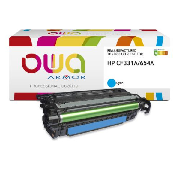 Toner reman OWA: HP Color Lj Ent M651 15.000p. Std CF331A / 654A cyan