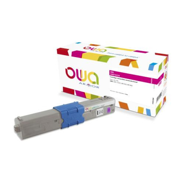 Toner reman OWA: OKI C301 C321 MC332 MC342 1.500p. Std 44973534 magenta