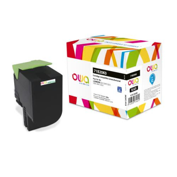 Toner reman OWA: LEXMARK CS317 CS417 CS517 CX317 3.000p. Std 71B20K0 negro