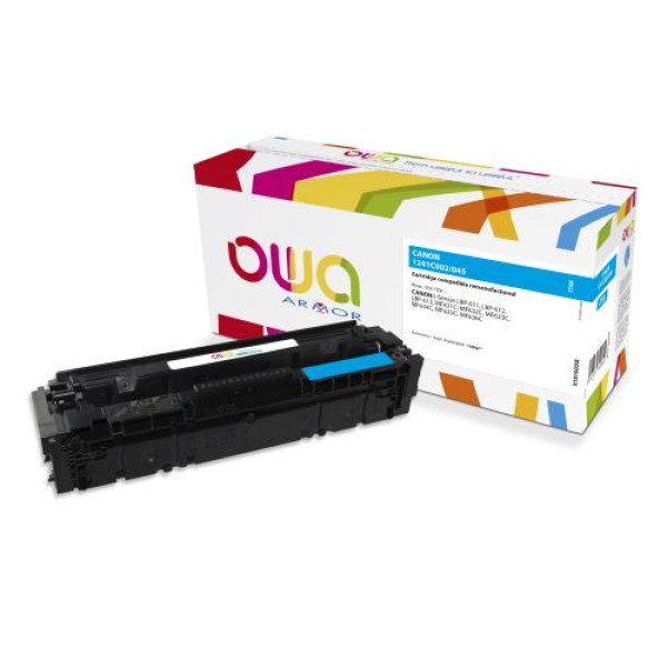 Toner reman OWA: CANON LBP611 LBP612 MF631 MF632 1.300p. Std 1241C002 / 045 cyan