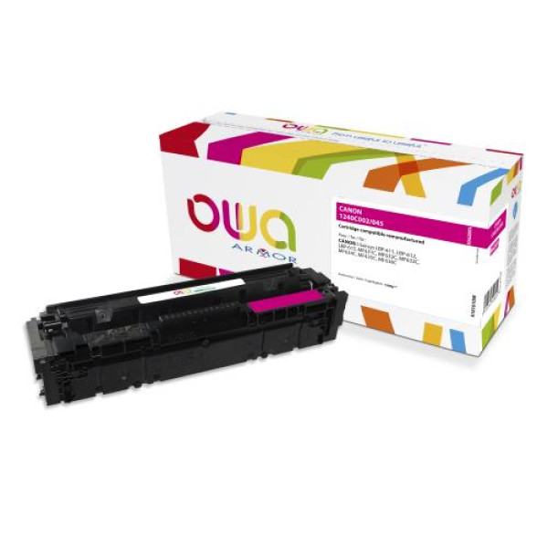 Toner reman OWA: CANON LBP611 LBP612 MF631 MF632 1.300p. Std 1240C002 / 045 magenta