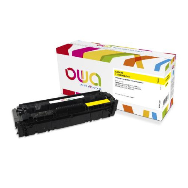 Toner reman OWA: CANON LBP611 LBP612 MF631 MF632 1.300p. Std 1239C002 / 045 amarillo