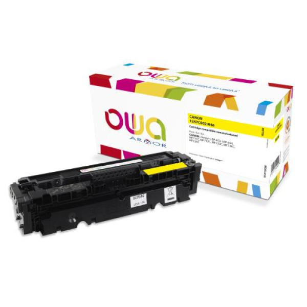 Toner reman OWA: CANON LBP653 LBP654 MF731 MF732 2.300p. Std 1247C002 / 046 amarillo