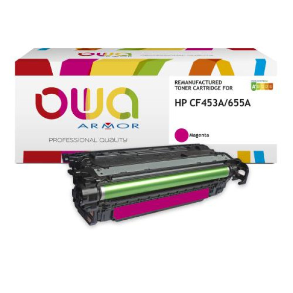 Toner reman OWA: HP Color Lj Ent M652 M653 M681 10.500p. Std CF453A / 655A magenta