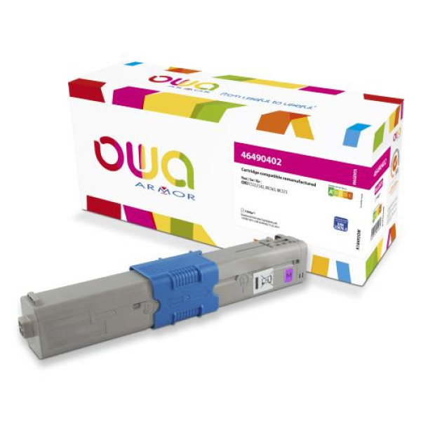 Toner reman OWA: OKI C532 C542 MC563 MC573 1.500p. Std 46490402 magenta