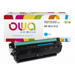 Toner reman OWA: HP Ljet M554 M555 M578 10.000p. W2121X / 212A cyan (sin chip)