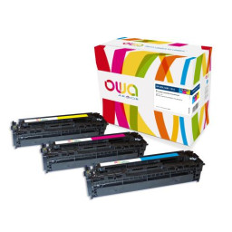 (3) Toner reman OWA: HP Color Lj M251 M276 MF8280 3x1.800p. Std U0SL1AM / 131A  tri-pack colores