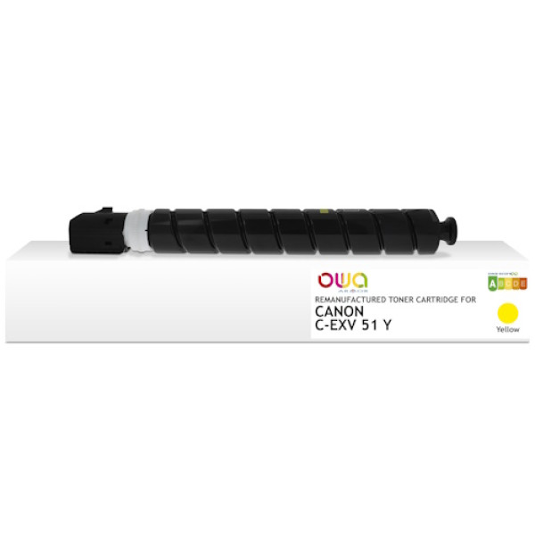 Toner reman OWA: CANON iR C5535 C5540 C5550 60.000p. Std.capacity 0484C002 / C-EXV51 Y yellow