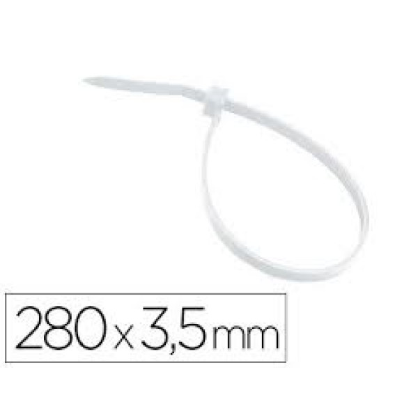 (100) Bridas 3M para interior blanca 280x3,5mm Bolsa de 100 unidades