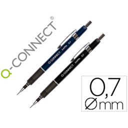 Portaminas Q-CONNECT Kappa sujeción caucho 0.7mm, punta retráctil, color azul o negro