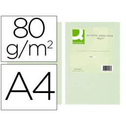 Papel Q-CONNECT 500A4  80g. color verde (72054)