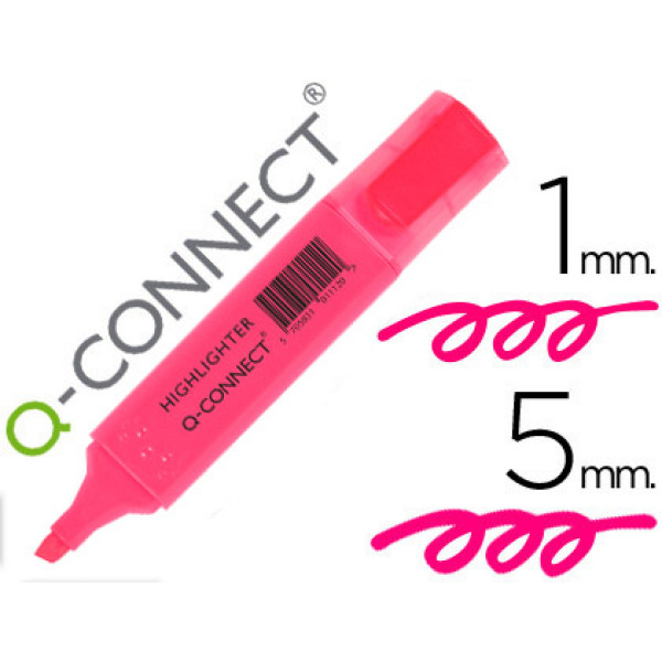 Rotulador Q-CONNECT fluorescente ROSA punta biselada